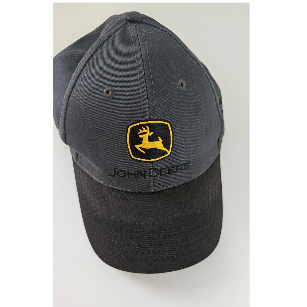 John Deere Embroidered Baseball Cap Men's Black Yellow Logo Adjustable K Product
